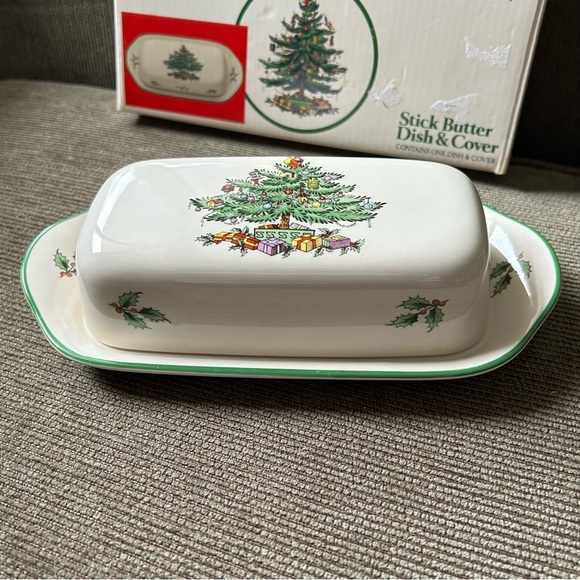 Spode Holiday Spode England Christmas Tree Butter Dish Poshmark